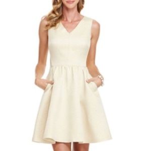 Vineyard Vines Gold Metallic Flare Dress Size 0